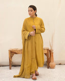 Mustard Elegance 3-Piece Stitched Lawn